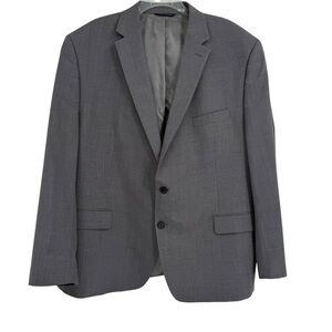 Ralph Ralph Lauren Men's Gray Microcheck 100% Wool Sport Blazer Size 48 R